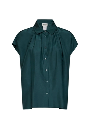 Weekend Max Mara Crine gathered silk shirt - Green