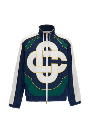 Casablanca logo-print panelled jacket - Blue