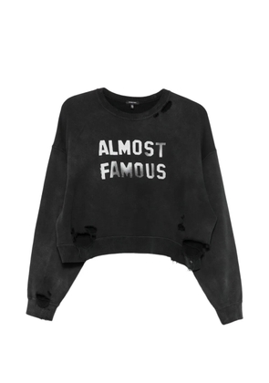 R13 distressed slogan-print sweatshirt - Black