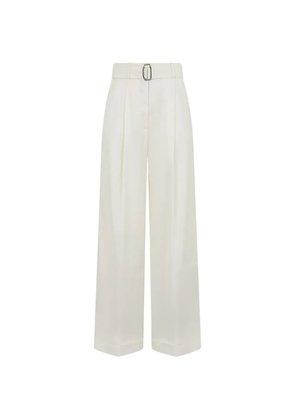 Moorer high-waisted wide-leg trousers - White
