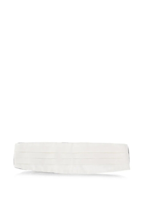 Corneliani pleated silk cummerbund - White