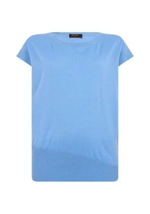 Moorer ribbed-trim T-shirt - Blue