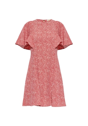 Michael Michael Kors ruffled-sleeve speckled mini dress - Red