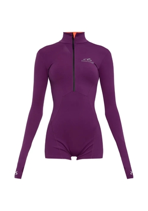 Balenciaga logo-print zip-fastening playsuit - Purple