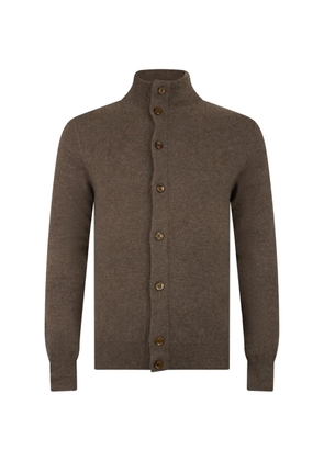 Moorer Arquato high-neck button-up sweater - Brown