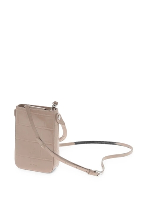 BY FAR mini crocodile-effect leather shoulder bag - Neutrals