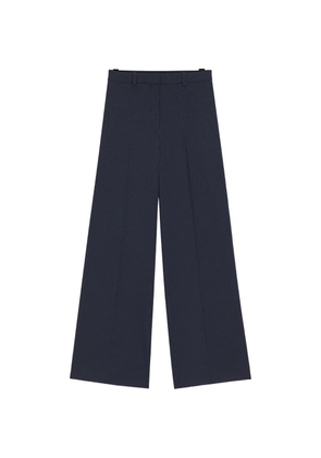 HUGO pinstripe-pattern wide-leg trousers - Blue
