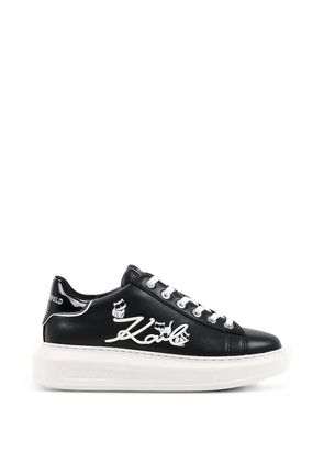 Karl Lagerfeld logo-embroidered platform sneakers - Black