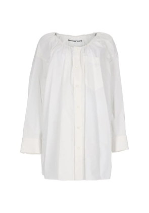 Alexander Wang ruched-neck mini shirt dress - White