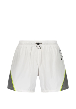 Plein Sport drawstring-waist panelled swim shorts - White