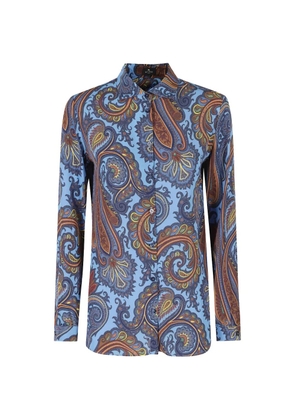 ETRO paisley-print silk shirt - Blue