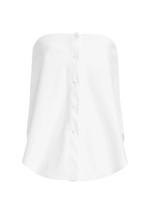 Brandon Maxwell Shea strapless poplin top - White