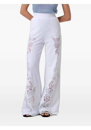 FRACOMINA embroidered flared trousers - White