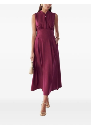 WILLA Ellese pleated sleeveless midi dress - Red