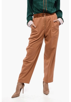 Forte Forte elastic-waistband zip-fastening trousers - Orange