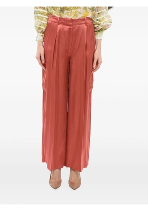 LouLou de Saison pleated satin tailored trousers - Orange