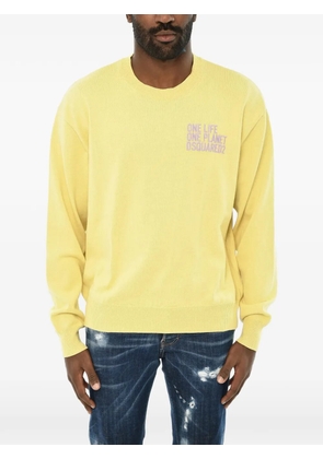 DSQUARED2 logo-embroidered crew-neck sweater - Yellow
