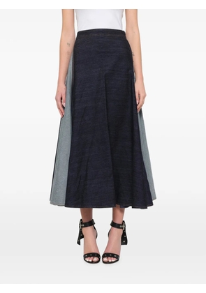 Lanvin panelled midi denim skirt - Blue