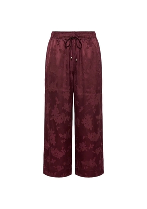 GANNI floral-jacquard drawstring trousers - Red