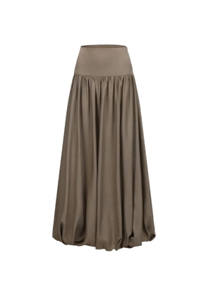 ELYWOOD shirred bubble-hem midi skirt - Neutrals