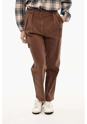 Woolrich double-pleat cargo-pockets jeans - Brown