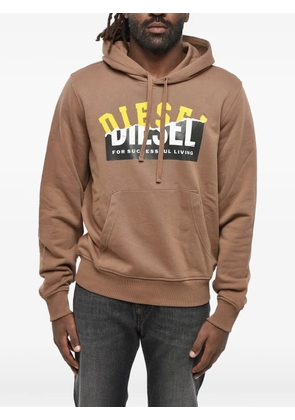 Diesel Ginn logo-printed drawstring hoodie - Brown