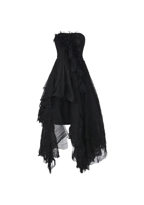 ELYWOOD ruffled layered asymmetric dress - Black