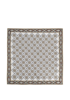 Tory Burch Double T logo-print scarf - White