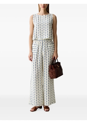Benetton fish-striped palazzo pants - White
