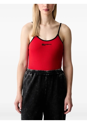 Karl Lagerfeld Jeans logo-print ribbed bodysuit - Red