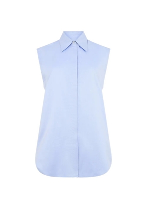 Moorer sleeveless box-pleat shirt - Blue