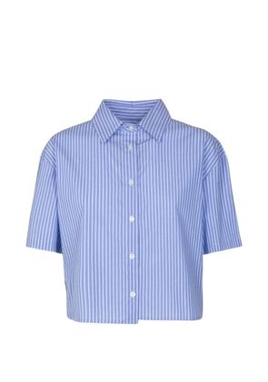 Gaëlle Paris striped cropped shirt - Blue
