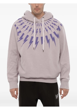 Neil Barrett Fairisle Thunderbolt hoodie - Neutrals