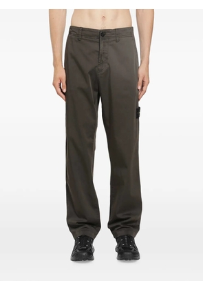 Stone Island logo-patch straight-leg trousers - Grey