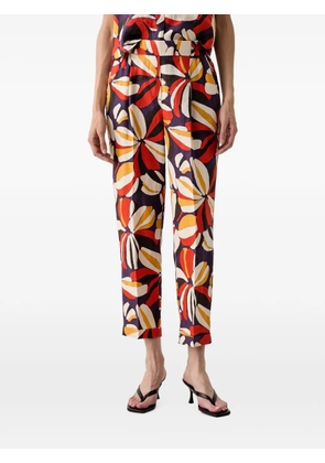 Benetton floral-print tapered trousers - Purple