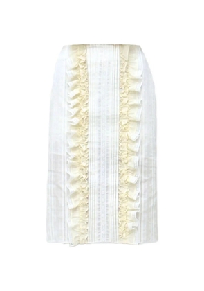 épingler ruffled high-waisted midi skirt - White
