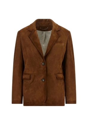 Golden Goose suede single-breasted blazer - Brown