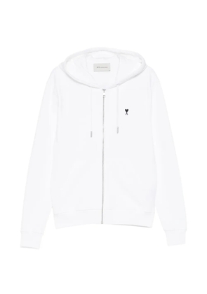AMI Paris logo-embroidered hoodie - White
