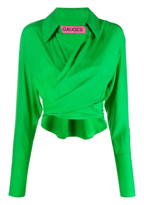 GAUGE81 high-low hem wrap shirt - Green
