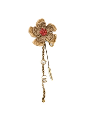 Chloé crochet-flower charm bag accessory - Neutrals
