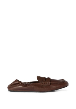 Miu Miu logo-embossed penny loafers - Brown