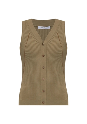 Max Mara Fiorire ribbed-knit vest - Green