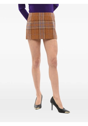 We11done check-pattern A-line mini skirt - Orange