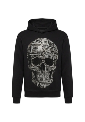 Philipp Plein crystal-embellished skull-motif hoodie - Black