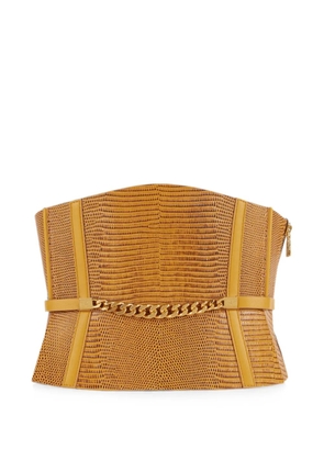 Elisabetta Franchi bustier-style leather belt - Brown