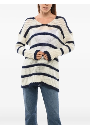 Seafarer striped crew-neck sweater - White
