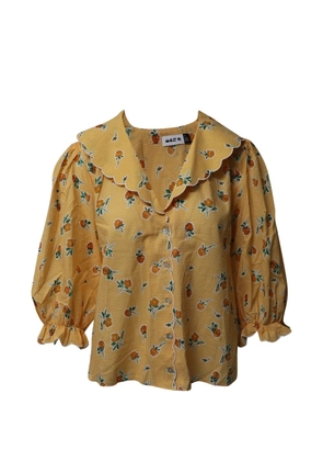 Rixo Gingham floral-print blouse - Yellow