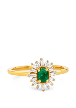 Suzanne Kalan Spark emerald and diamond-embellishment ring - Gold
