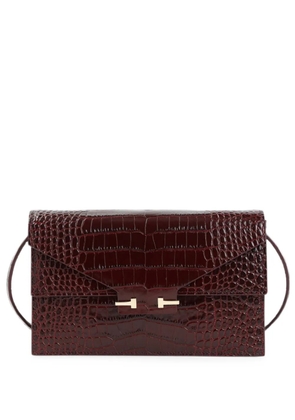 TOM FORD mini croc-effect leather clutch bag - Red