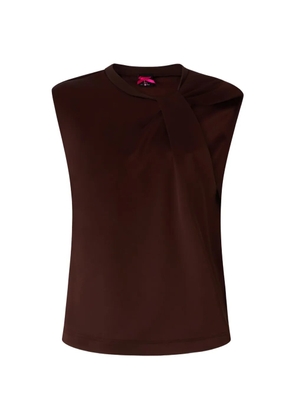 PINKO draped padded-shoulder top - Brown